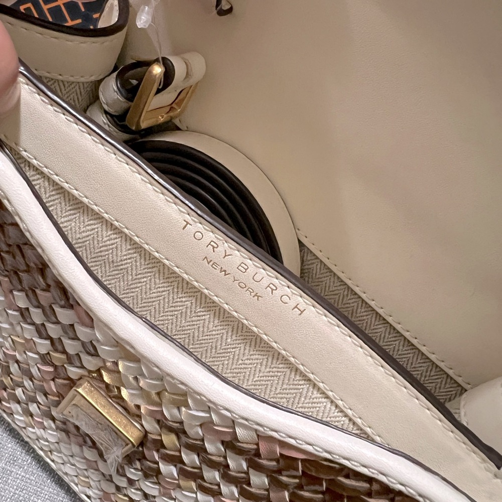 NWT Tory Burch Britten Woven Saddle Bag - Picture 10 of 15